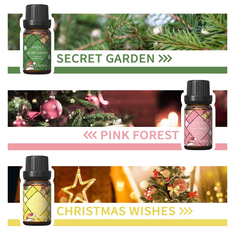 3PCS Christmas Fragrance Oils Gift Set Essential Oil Suitable for Humidifier Aromatherapy Diffuser Massage Soap Making