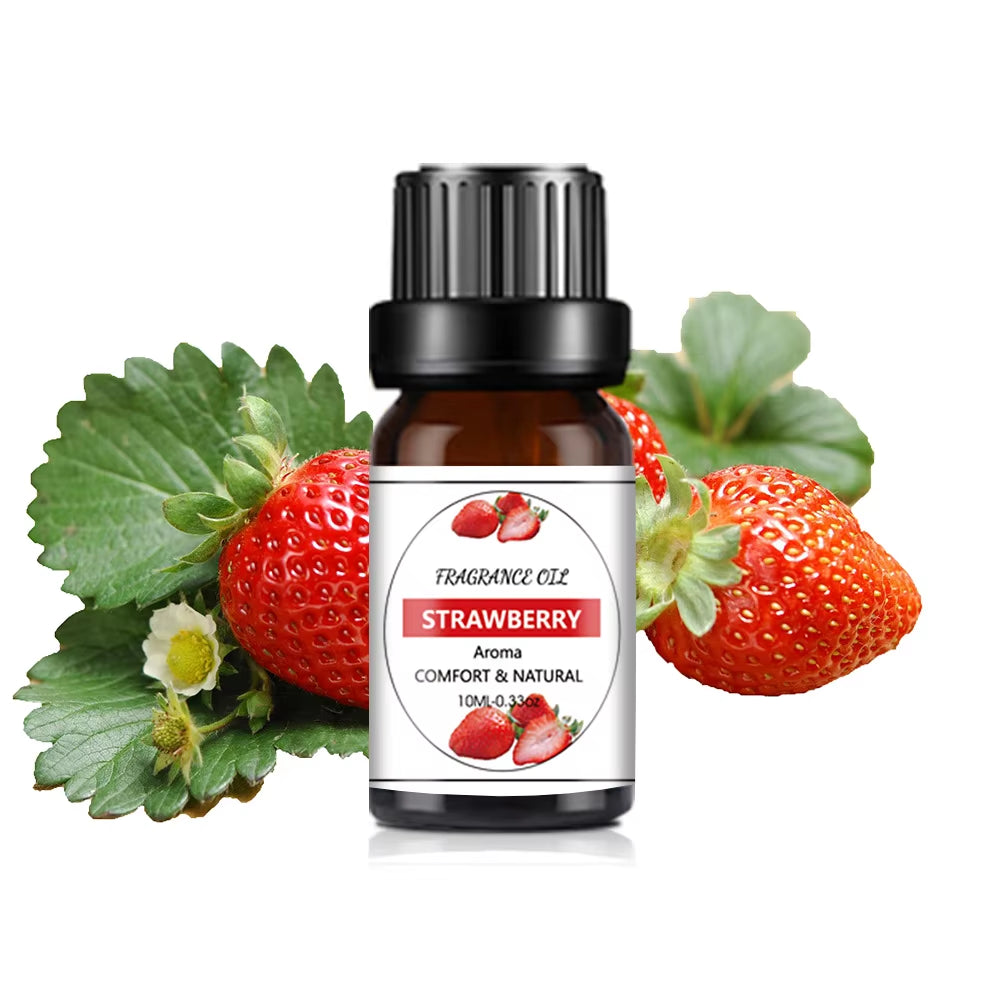 10ML Fragrance Oil Nature Plant Making Diffuser Essential Oils Strawberry Mango Pineapple Flavoring Oil for Diy Candle Soap