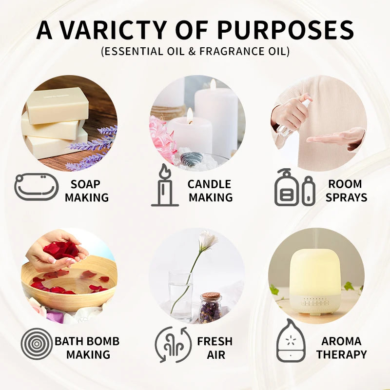 10ML Fragrance Oil Nature Plant Making Diffuser Essential Oils Strawberry Mango Pineapple Flavoring Oil for Diy Candle Soap